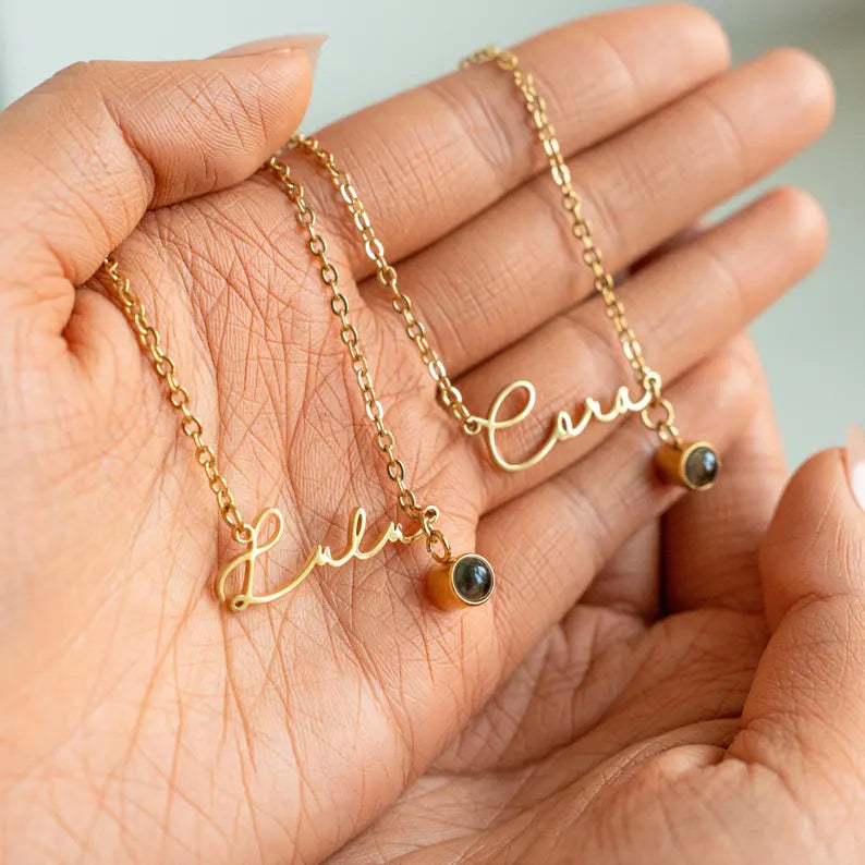 Personalized Name Projection Photo Necklace