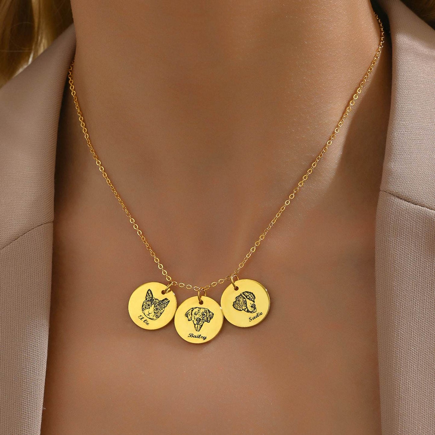Personalized Pet Portrait Necklace