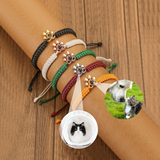 Pet Paw Print/Heart/Bead Projection Bracelet