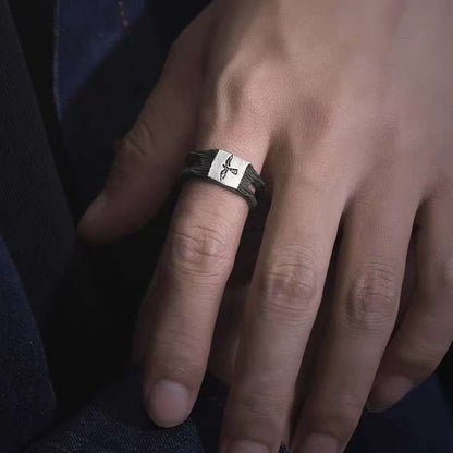 Flying Raven Open Ring – Handmade in 999 Sterling Silver