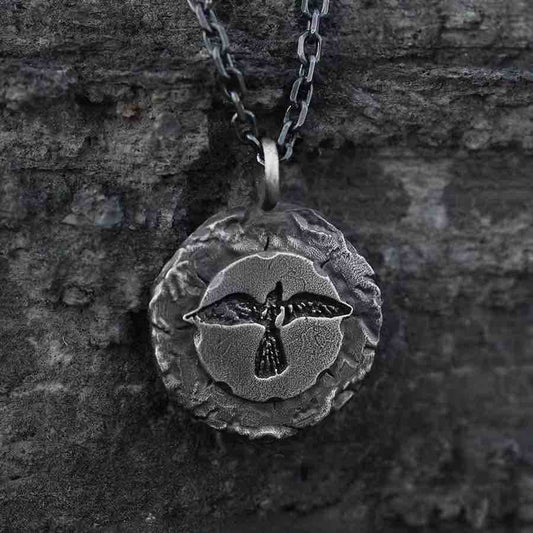 Flying Raven Necklace – Handmade in 999 Sterling Silver