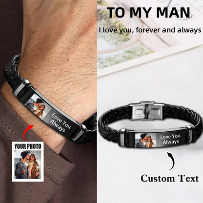 Personalized Couples Braided Rope Bracelet