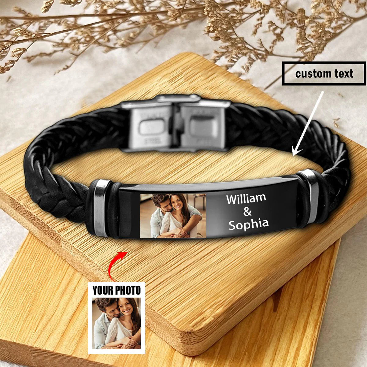 Personalized Couples Braided Rope Bracelet
