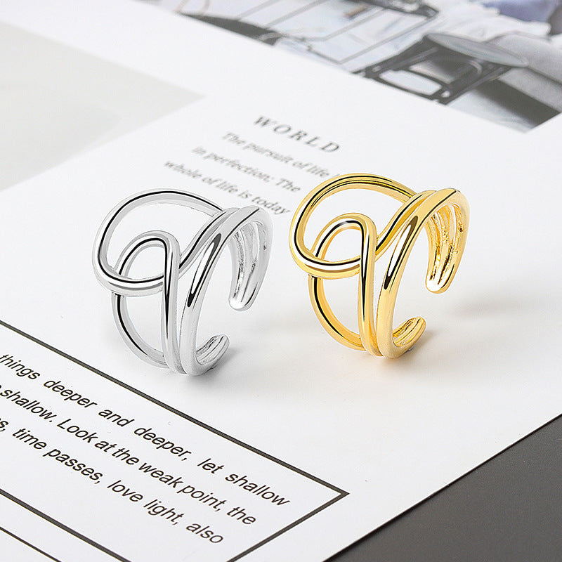 Big Silver Knot Thumb Ring