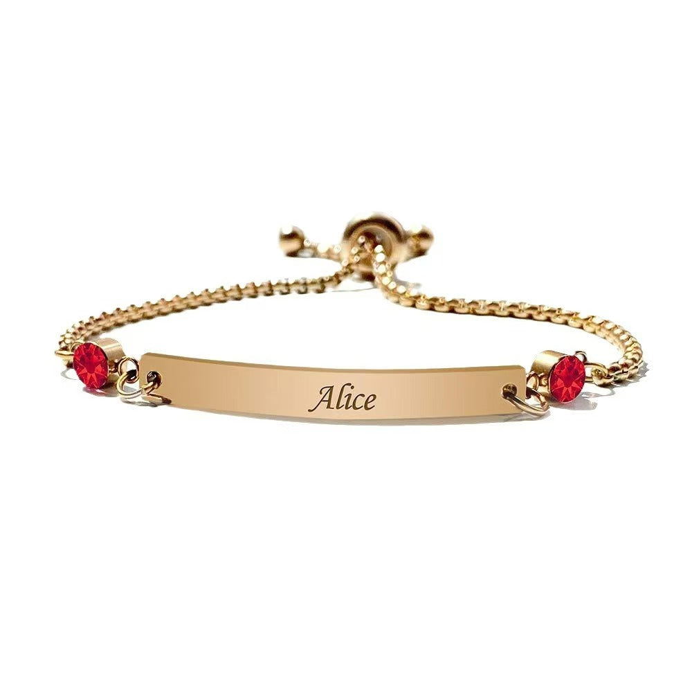 Personalized Couple Birthstones Bracelet