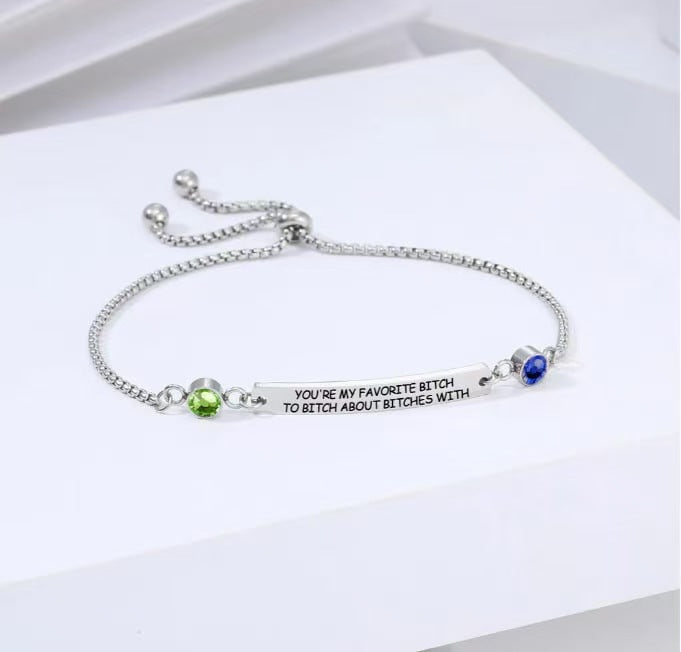 Personalized Couple Birthstones Bracelet