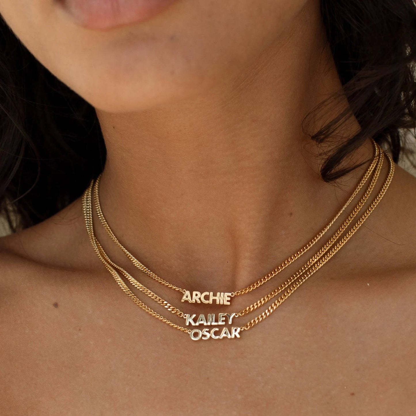 18K Yellow Gold Capital Letter Name Necklace