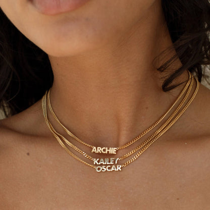 18K Yellow Gold Capital Letter Name Necklace