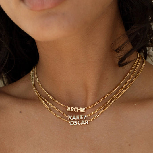 18K Yellow Gold Capital Letter Name Necklace