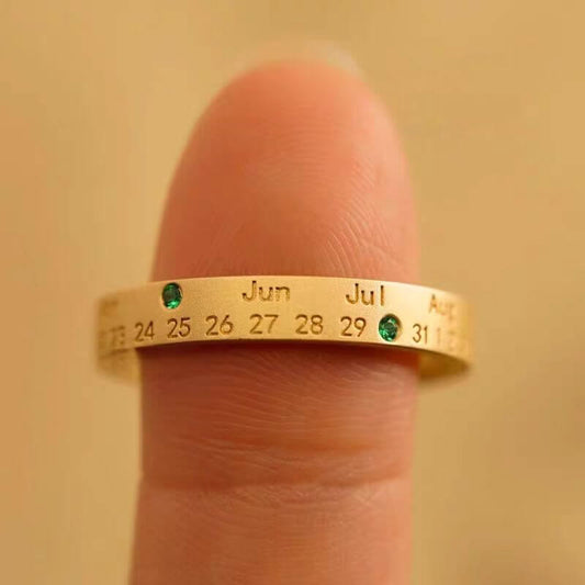 Personalized "Anniversary" Couple's Rings-Hand Crafted in 18K Yellow Gold